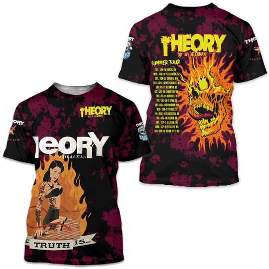 Discover Theory Of A Deadman Summer Tour 2024 The Schedule 3D T-Shirt
