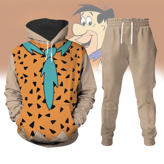 Discover Fred Flintstone Cosplay Hoodies, The Flintstones Cosplay Jogger, Cartoon Flintstone Outfit, Flintstone Character Fan Gift For Men Women