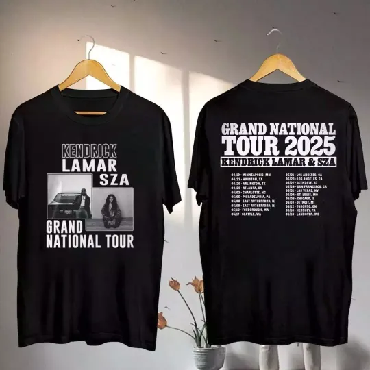 Discover Kendrick Lamar SZA 2025 Grand National Tour T-Shirt Kendrick Lamar Concert 2025