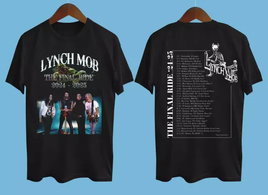 Discover Lynch Mob the final ride 2024-2025 Tour Date Black All Size T-Shirt