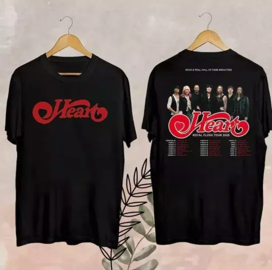 Discover 2025 Heart Band Royal Flush Tour T-Shirt  Rock Band Heart 2025 Tour T-Shirt