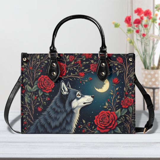Discover Moonlit Wolf Bag Cute Leather Bag