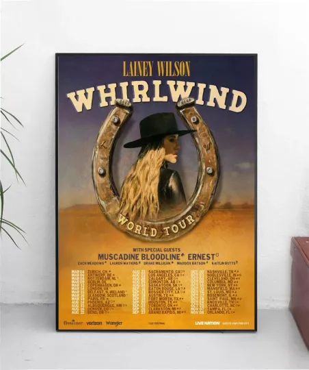 Discover Lainey Wilson Whirlwind 2025 Tour Poster, Home Decor