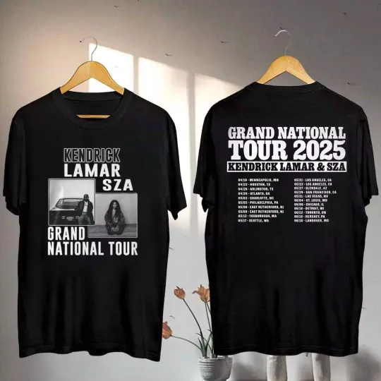 Discover Kendrick Lamar   SZA 2025 Grand National Tour T-Shirt  Kendrick Lamar Concert
