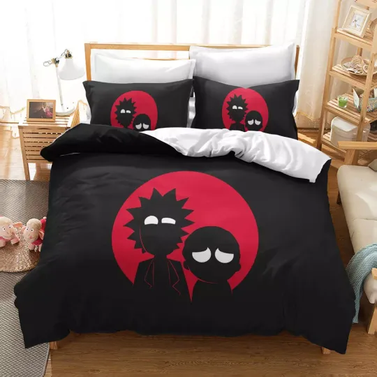 Discover Rick And Rickandmorty Black Style Bedding Duvet Cover Set