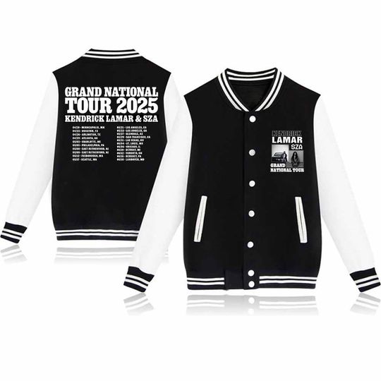 Discover Kendrick Lamar & SZA Grand National Tour 2025 Baseball Jacket