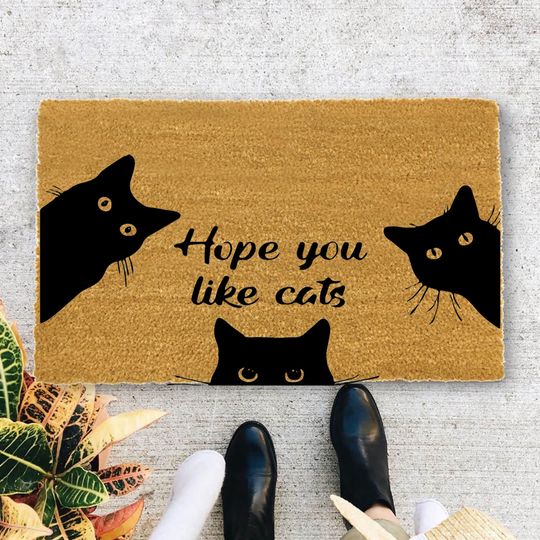 Discover Hope You Like Cats Doormat Cat Door Mat Cat Welcome Mat