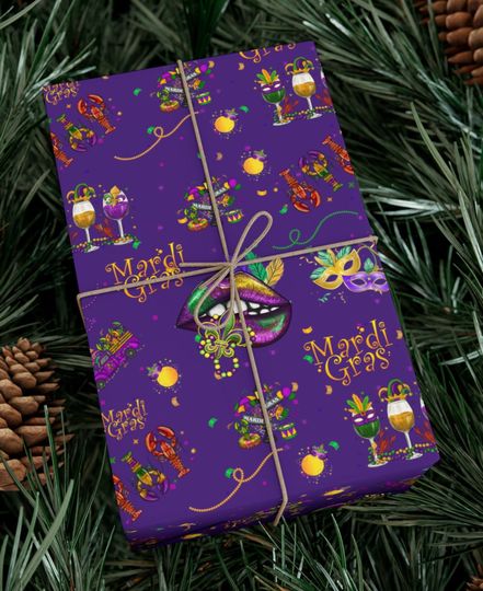 Discover Mardi Gras Paper, Mardi Gras Wrapping Gift, Bachelorette Party Gift, Birthday Party Decor