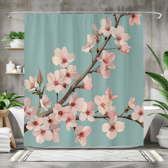Discover Cherry Blossom Shower Curtain, Bathroom Decor