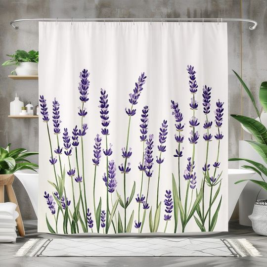 Discover Lavender Flower Shower Curtain, Bathroom Decor