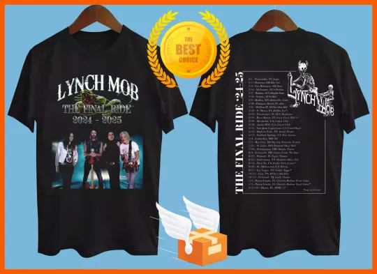 Discover Lynch Mob the final ride 2024 2025 Tour Date T-Shirt Double Sides