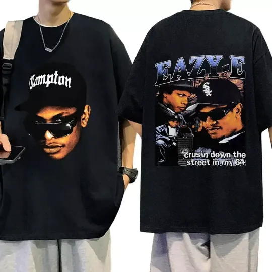 Discover Eazy-E Oversized Graphic T-Shirt - Men's Hip Hop Streetwear, Rap Legend Tee