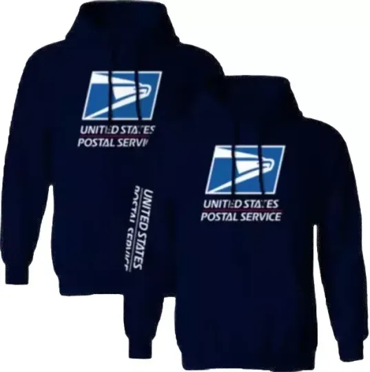 Discover Sublimation Printed Mens Postal Service Blue Navy Hoodie