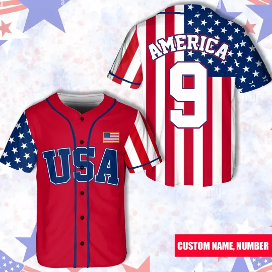 Discover Personalized Ultra Maga Trump America 4th Of July Baseball Jersey Shirt