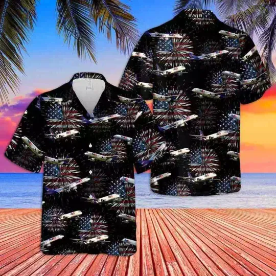 Discover Fedex Boeing 757 4Th Of July  Hawaiian Shirt Patriotic Trendy Hawaiian Shirt