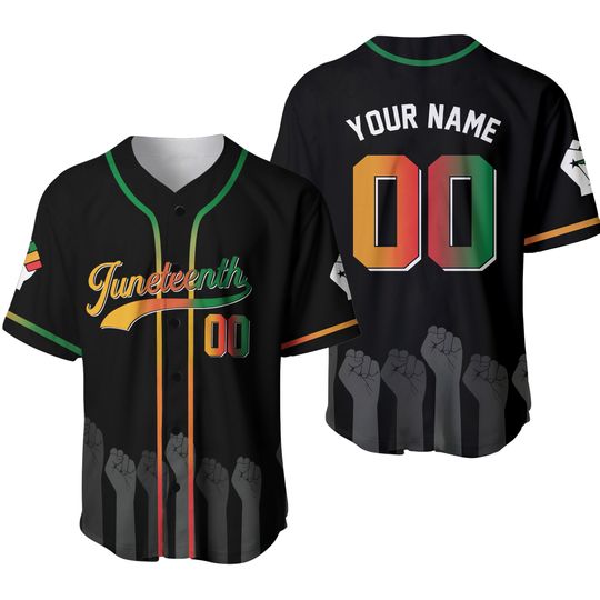 Discover Personalized Juneteenth Baseball Jersey, Custom Name And Number Baseball Jersey