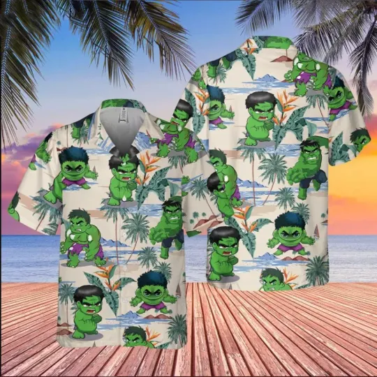 Discover The Incredible Hulk Green Comic Hawaiian Shirt