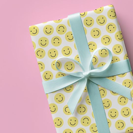 Discover Smiley Faces Print Wrapping Paper, Gift For Him For Her