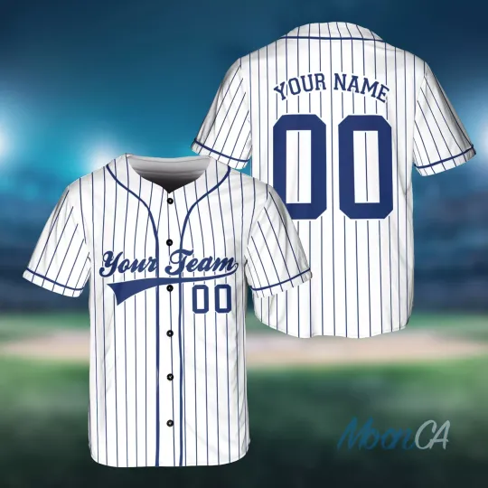 Discover Personalized Name Team Custom Stripe Line Color Baseball Jersey For Baseball Fan