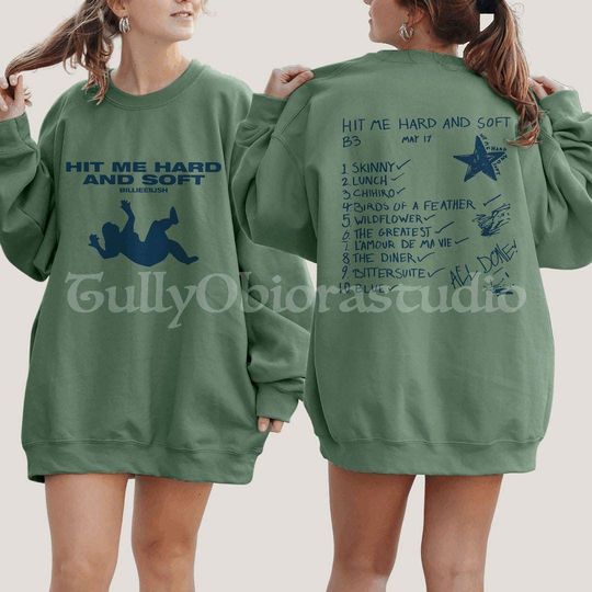 Discover Unisex Billie Eilish Blue Shirt  Album Cover Graphic Tee