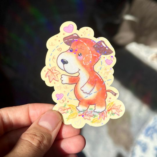 Discover Kipp Dog Fall Sticker | Autumn Die Cut Sticker