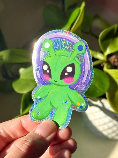 Discover Alien Plushie Sticker | Cybercore Sticker