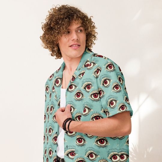 Discover Eyeball Hawaiians, Goblincore Hawaiian Shirt, Weirdcore Hawaiians
