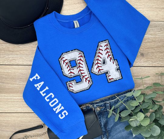 Discover Personalized Baseball Mom Crewneck Distressed Baseball Pullover Baseball Number 3D Sweater