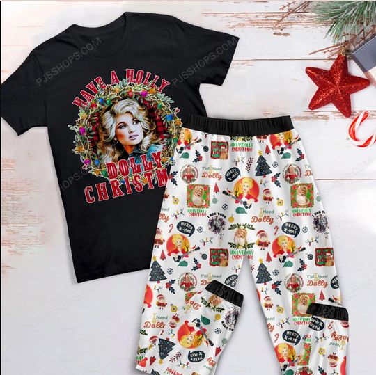Discover Have A Holly Dolly Christmas Pajamas Set, Dolly Parton