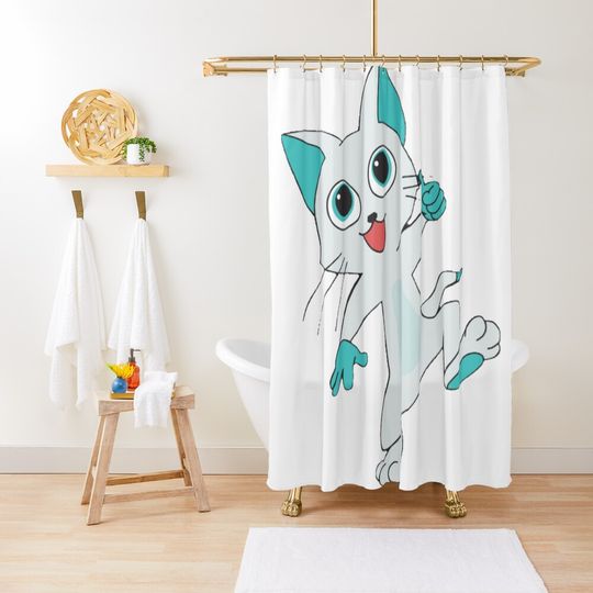 Discover Copy of good daykitty nerdglasses tee blouse Shower Curtain