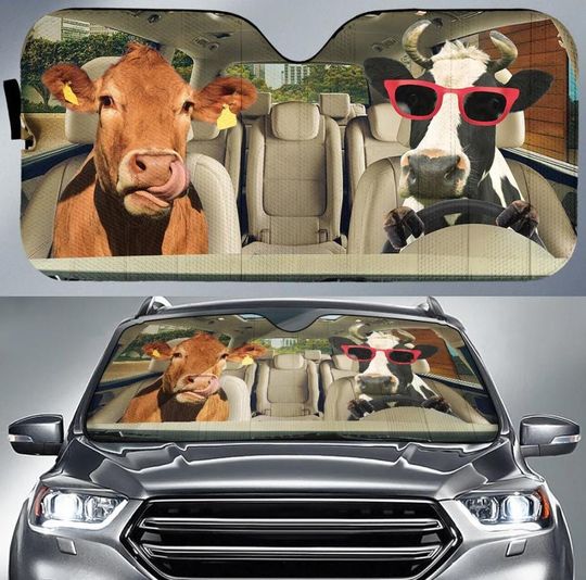 Discover Driving Cows Car Auto Sun Shade Auto Accessories, Car Windshield Sunshade, Cows Car Sunshade, Car Accessories