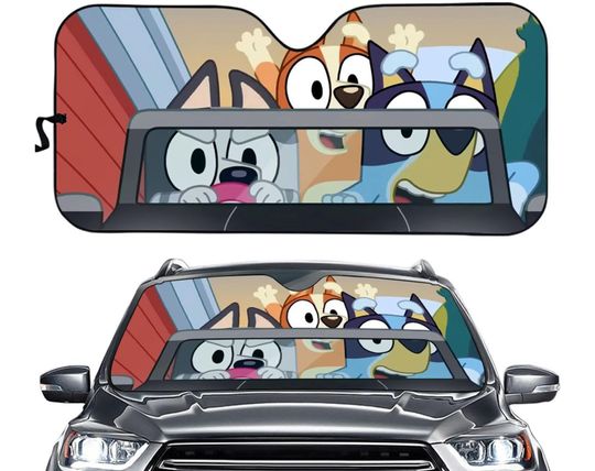 Discover Funny BlueyDad Dad Cartoon Car Sun Shade, BlueyDad Dad Car Accessoriesr, Car Windshield, Car Sun Shade