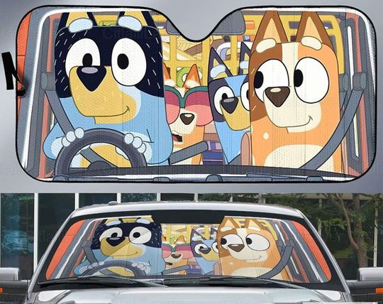 Discover Funny BlueyDad Dad Cartoon Car Sun Shade, BlueyDad Dad Car Accessoriesr, Car Windshield, Car Sun Shade