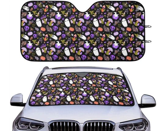 Discover Witchy Cottagecore Car Sun Shade, Spooky Car Accessoriesr, Witchcore Car Windshield, Car Sun Shade