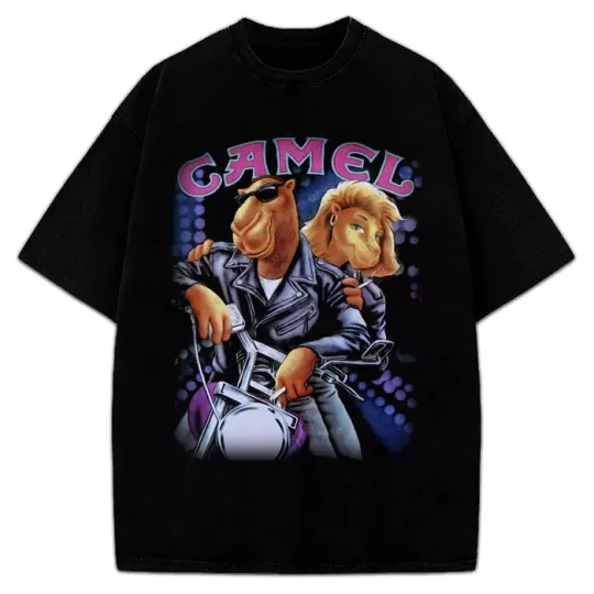 Discover Joe Camel T-Shirt Joe Camel Motorcycle Vintage AD Graphic Tee