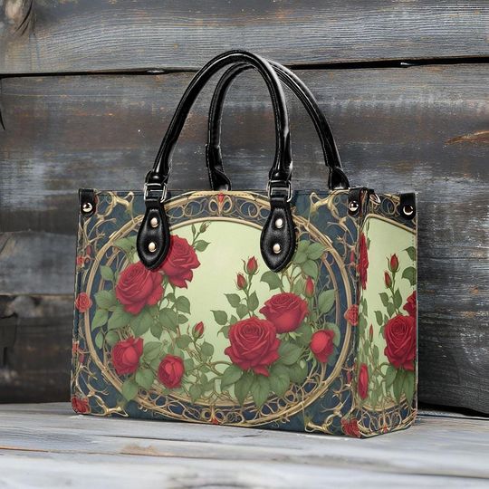 Discover Lush Roses and Vines Leather Bags, Gifts for Her