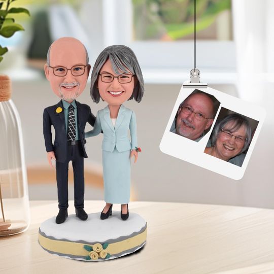 Discover Custom unique bobbleheads for own,  Handmade Personalized, Parents' wedding anniversary gift