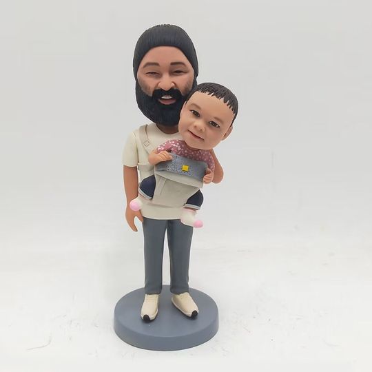 Discover Custom father holding baby bobblehead, Custom  Christmas Bobbleheads for fasther and son