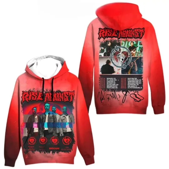 Discover Rise Against 2024 Tour Schedule Hoodie