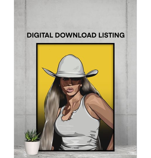 Discover Cowboy Carter Yellow Print Poster