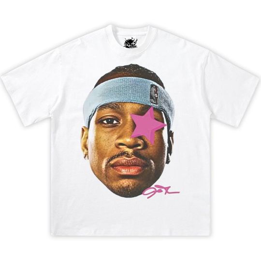 Discover Allen Iverson AI Pink Star Shirt, y2k Fashion