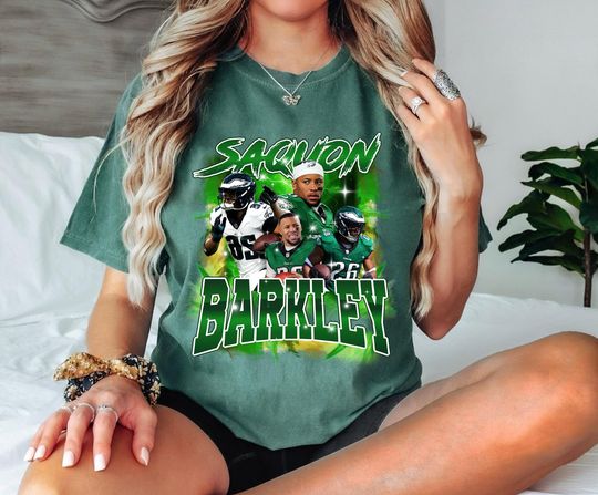 Discover Saquon Barkley T-Shirt, 90s Football Graphic Shirt, Vintage Football Fans Gifts