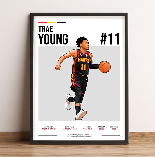 Discover Trae Young Poster, Basketball Art, Trae Young Fan Gift