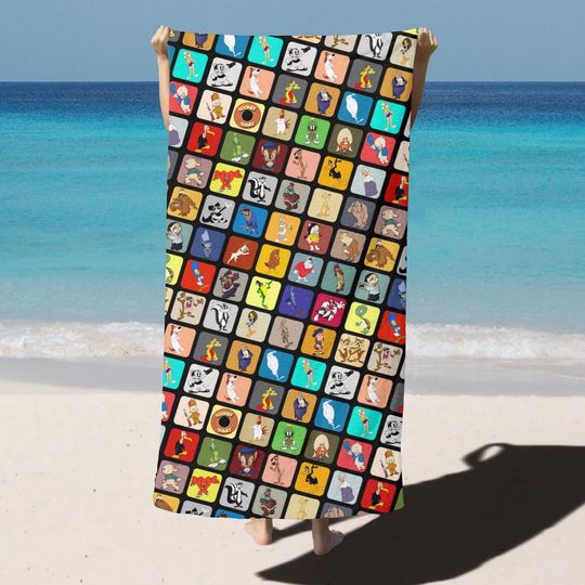 Discover Saturday Morning Cartoons Beach Towel