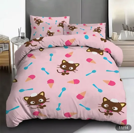 Discover Choco Cat Pink Bedding Set Sanrio Kawaii New Twin Duvet Cover W Cases