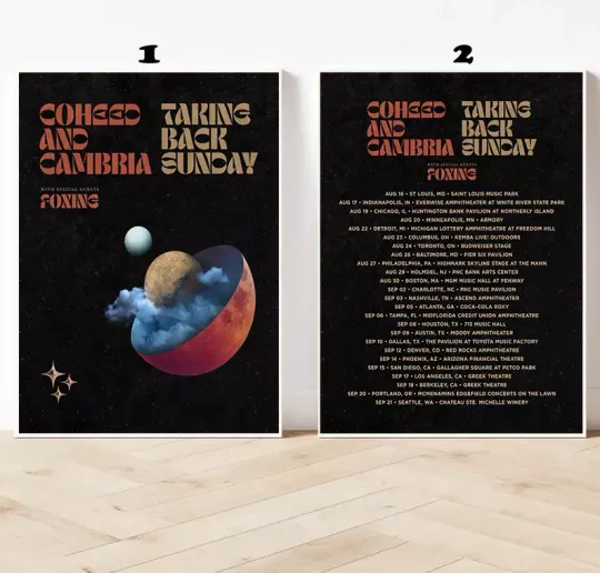 Discover Coheed-Cambria & Taking Back-Sunday 2025 North American Tour Poster
