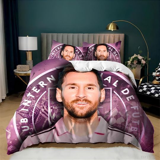 Discover Lionel Messi Duvet Cover, Lionel Messi Fan Bedding Set,Soccer Duvet Cover Set