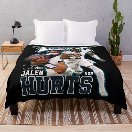 Discover Jalen Hurts Football Signature Throw Blanket, Gift For Football Lovers