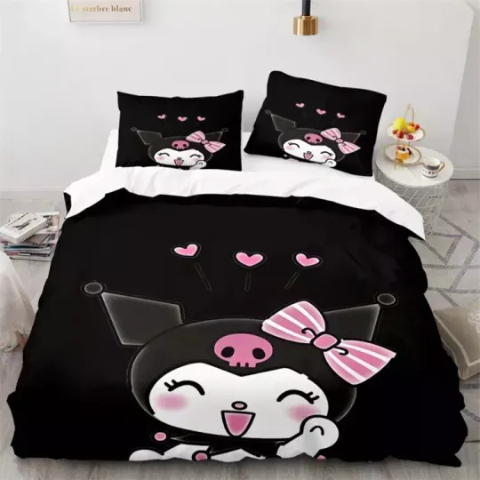 Discover Beautiful Kuromi Cartoon Girls Down Comforter Duvet Cover Single Double Bed