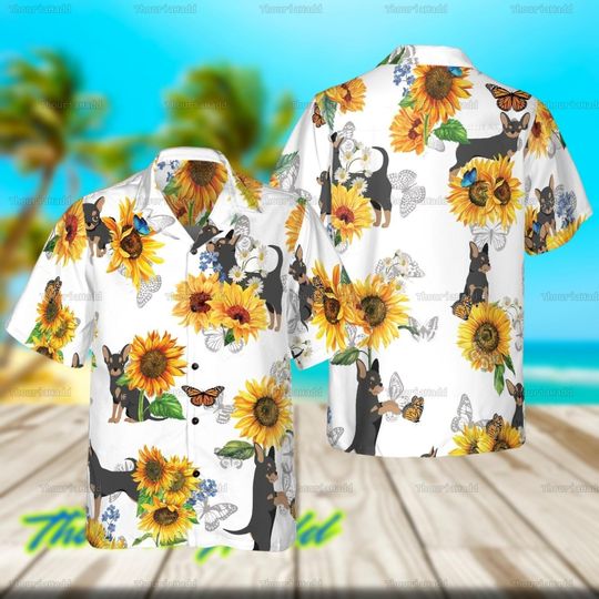 Discover Chihuahua Lover With Sunflower Hawaiian Shirt, Best Gift For Chihuahua